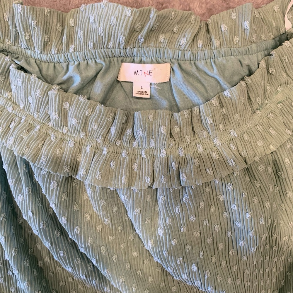Mine Green Textured Blouse